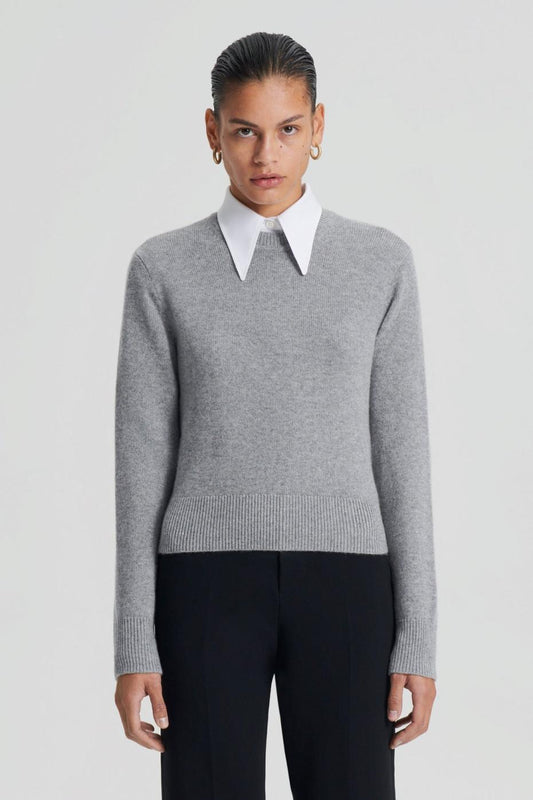 Sweaters | Women Scanlan Theodore CASHMERE CREW SWEATER Grey.melange