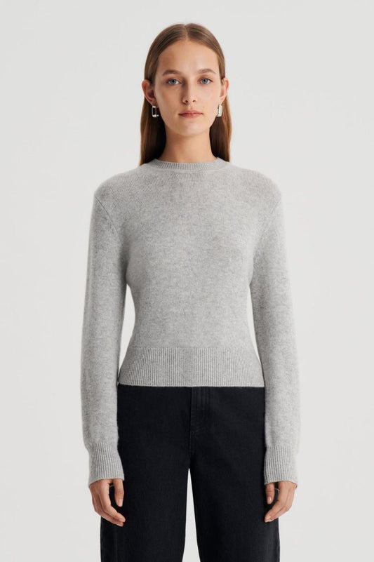 Sweaters | Women Scanlan Theodore CASHMERE CREW SWEATER Light.grey.melange
