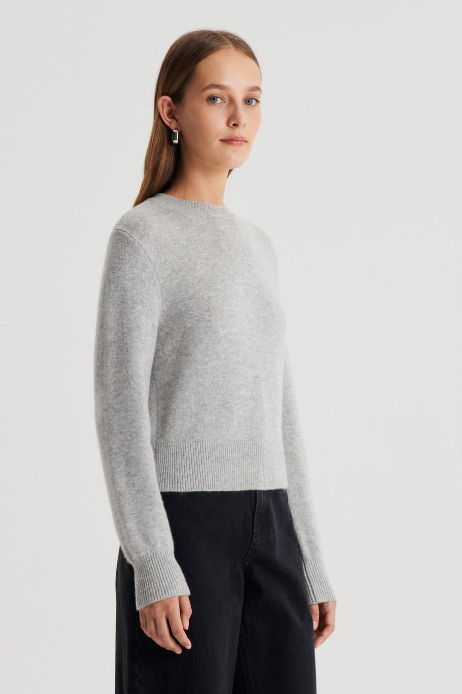 Sweaters | Women Scanlan Theodore CASHMERE CREW SWEATER Light.grey.melange
