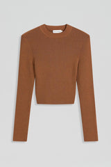 Sweaters | Women Scanlan Theodore CREPE KNIT CREW NECK SWEATER Spice
