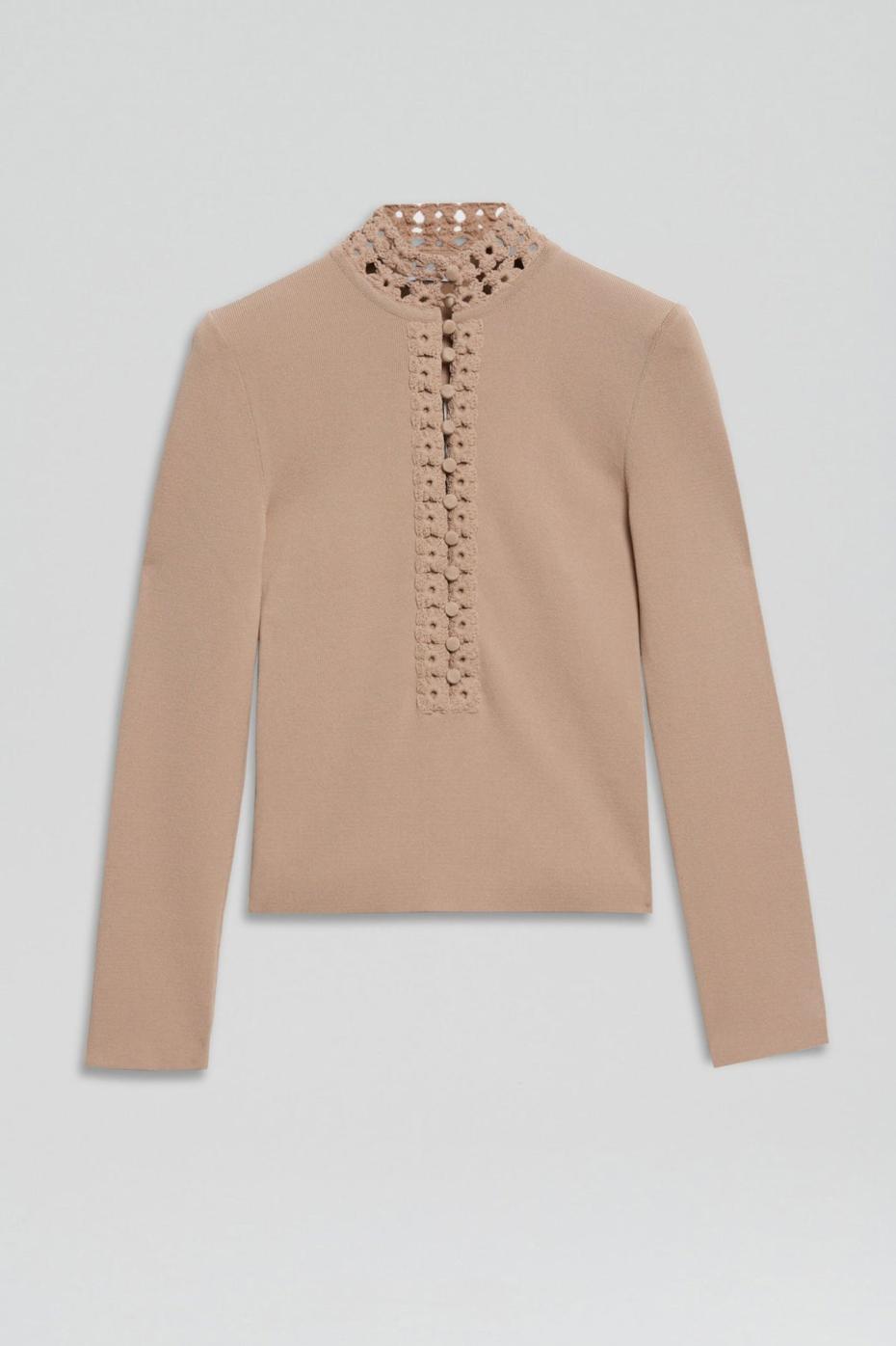 Sweaters | Women Scanlan Theodore CREPE KNIT DAISY TOP Oat