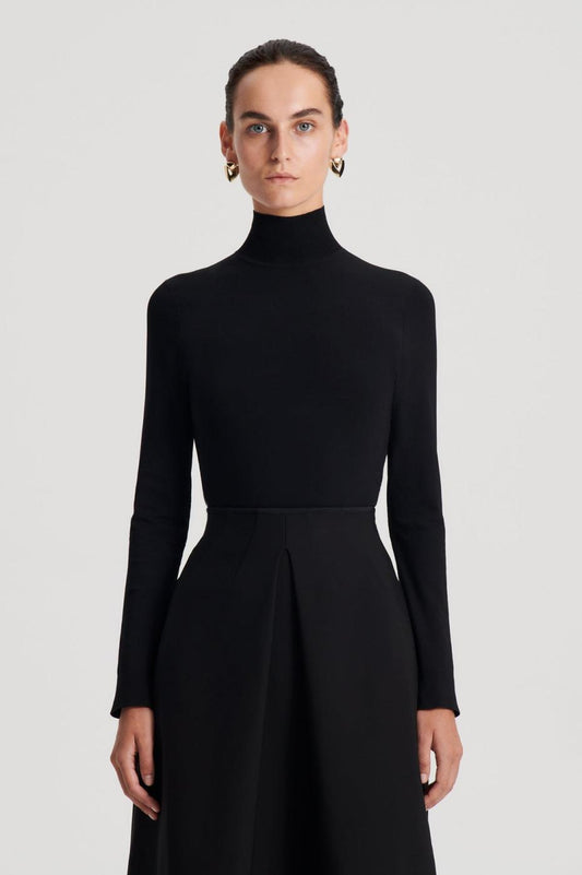 Sweaters | Women Scanlan Theodore MICRO KNIT LONG SLEEVE SWEATER Black