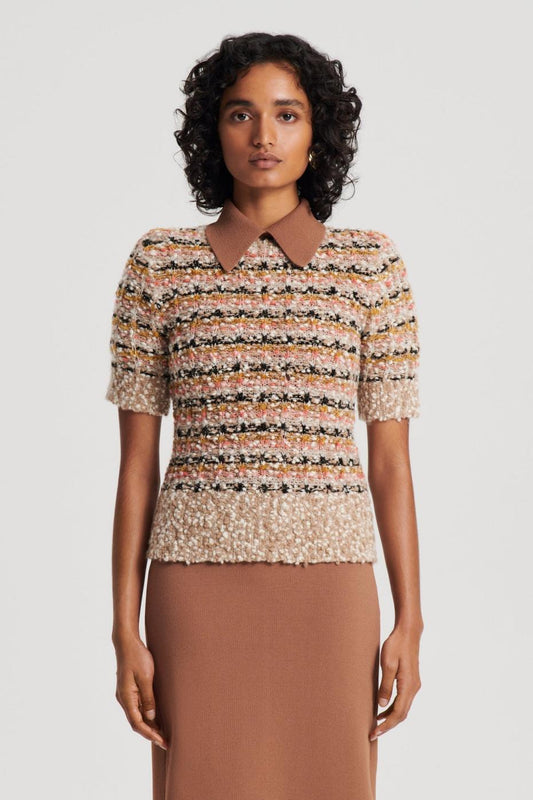 Sweaters | Women Scanlan Theodore STRIPE SLIM SWEATER Coral