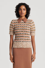 Sweaters | Women Scanlan Theodore STRIPE SLIM SWEATER Coral