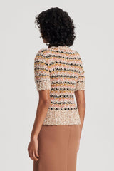 Sweaters | Women Scanlan Theodore STRIPE SLIM SWEATER Coral