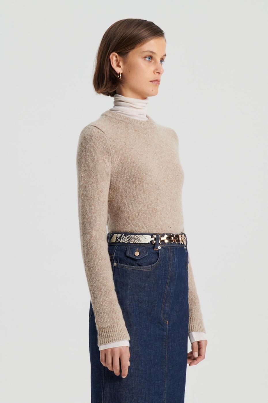 Sweaters | Women Scanlan Theodore TWEED SWEATER Taupe