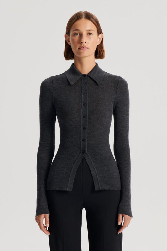 Tops | Women Scanlan Theodore BABYWOOL CARDIGAN Charcoal All