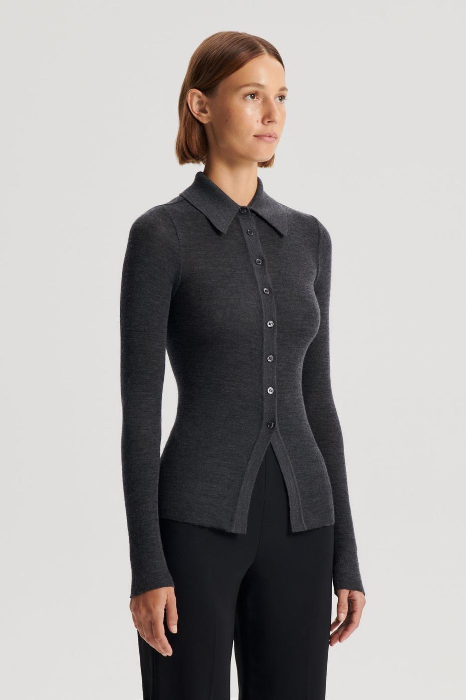 Tops | Women Scanlan Theodore BABYWOOL CARDIGAN Charcoal All