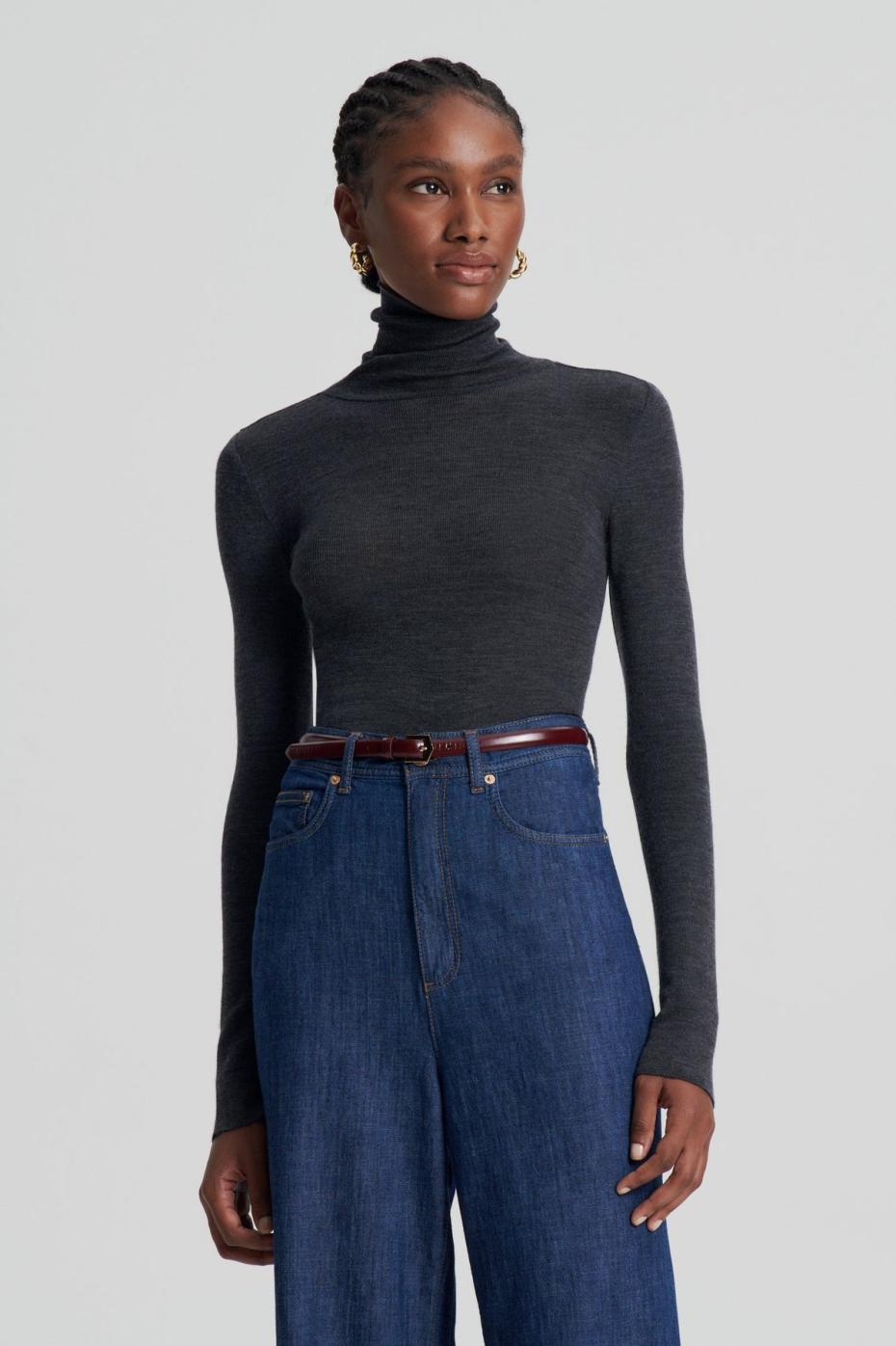 Tops | Women Scanlan Theodore BABYWOOL POLO Charcoal All