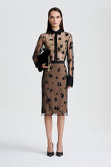 Tops | Women Scanlan Theodore BEADED TULLE SHIRT Black