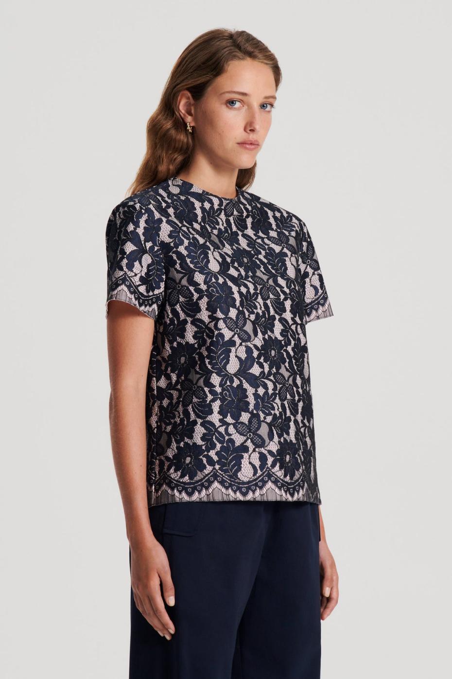 Tops | Women Scanlan Theodore BONDED LACE TOP Navy