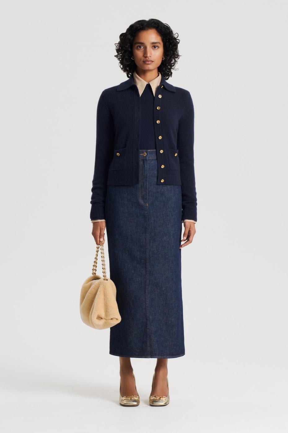 Tops | Women Scanlan Theodore CASHMERE SHIRT Navy