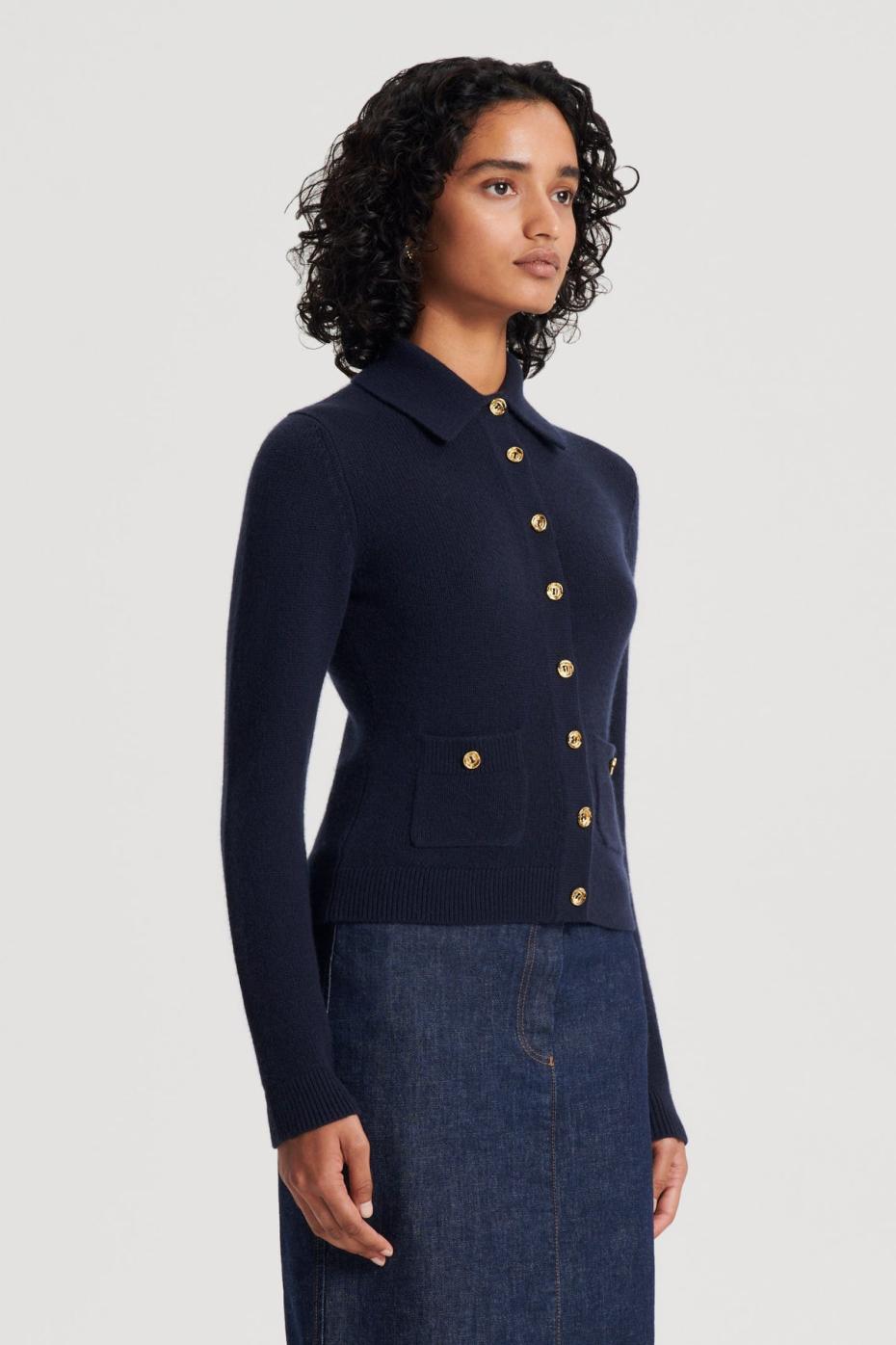 Tops | Women Scanlan Theodore CASHMERE SHIRT Navy