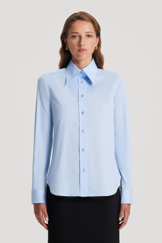 Tops | Women Scanlan Theodore COTTON SLIM FIT SHIRT Pale Blue