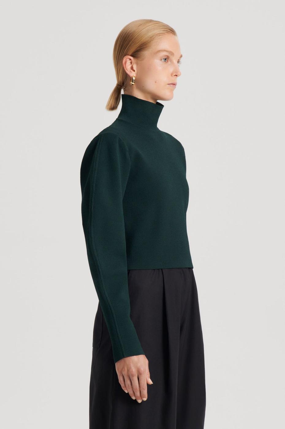 Tops | Women Scanlan Theodore CREPE KNIT COCOON SLEEVE SWEATER Dark.green