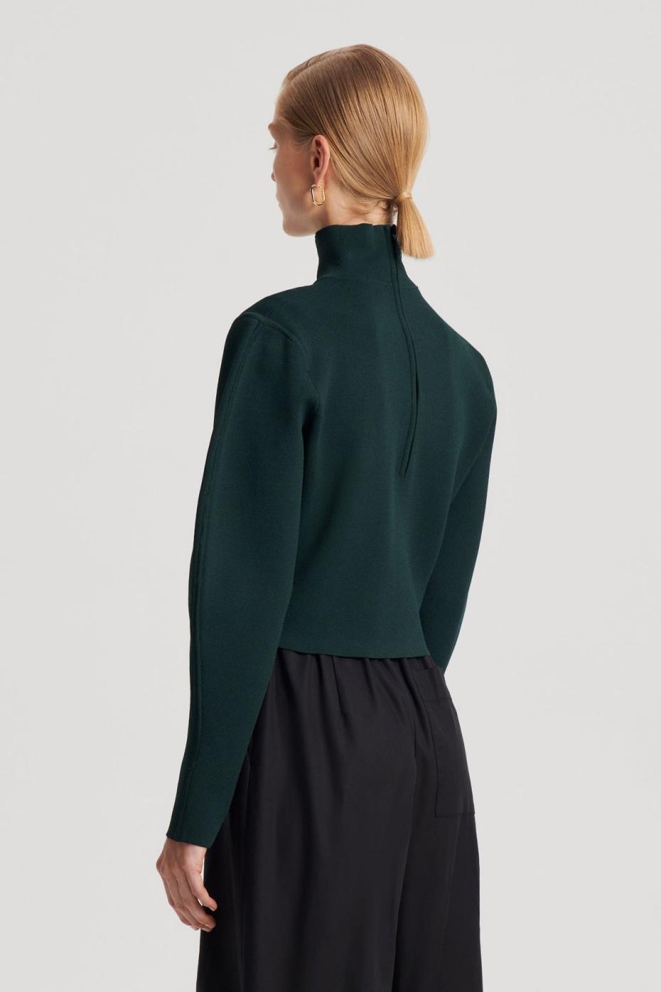 Tops | Women Scanlan Theodore CREPE KNIT COCOON SLEEVE SWEATER Dark.green