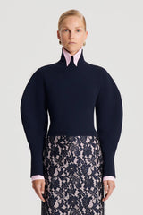 Tops | Women Scanlan Theodore CREPE KNIT COCOON SLEEVE SWEATER Navy