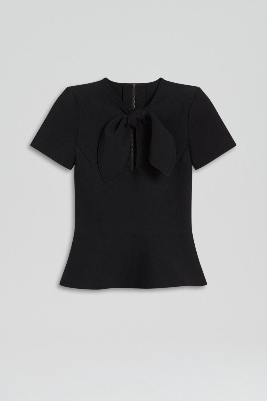Tops | Women Scanlan Theodore CREPE KNIT CRAVAT TOP Black