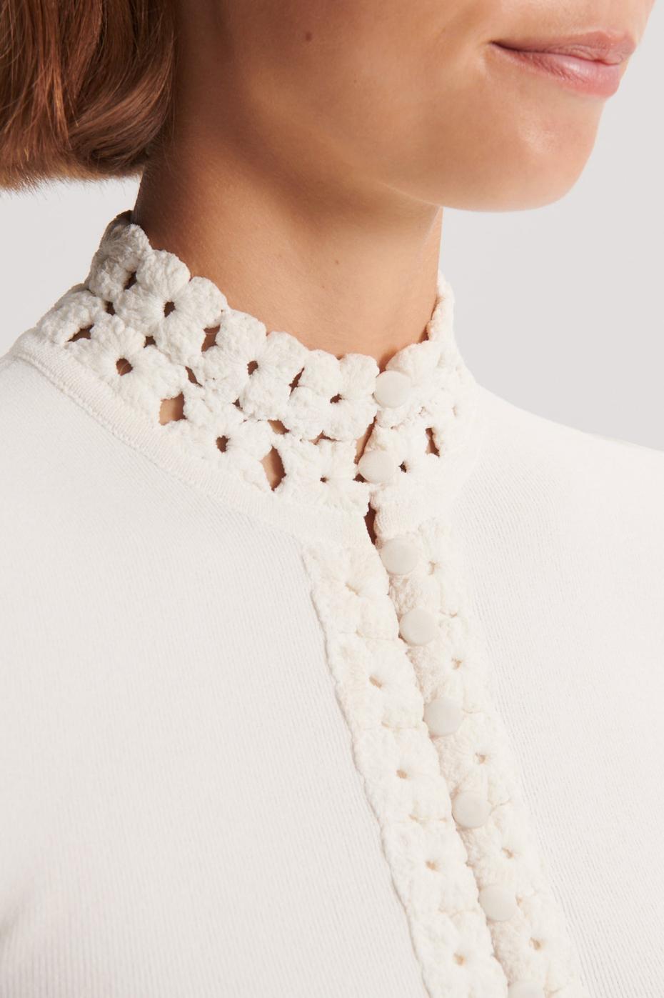 Tops | Women Scanlan Theodore CREPE KNIT DAISY SHORT SLEEVE TOP Cream