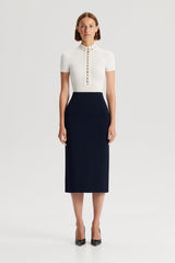 Tops | Women Scanlan Theodore CREPE KNIT DAISY SHORT SLEEVE TOP Cream