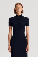 Tops | Women Scanlan Theodore CREPE KNIT DAISY SHORT SLEEVE TOP Navy