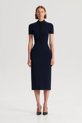 Tops | Women Scanlan Theodore CREPE KNIT DAISY SHORT SLEEVE TOP Navy