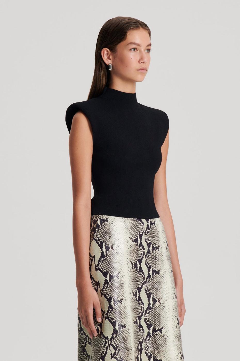 Tops | Women Scanlan Theodore CREPE KNIT MILANO SLVLSS TOP Black