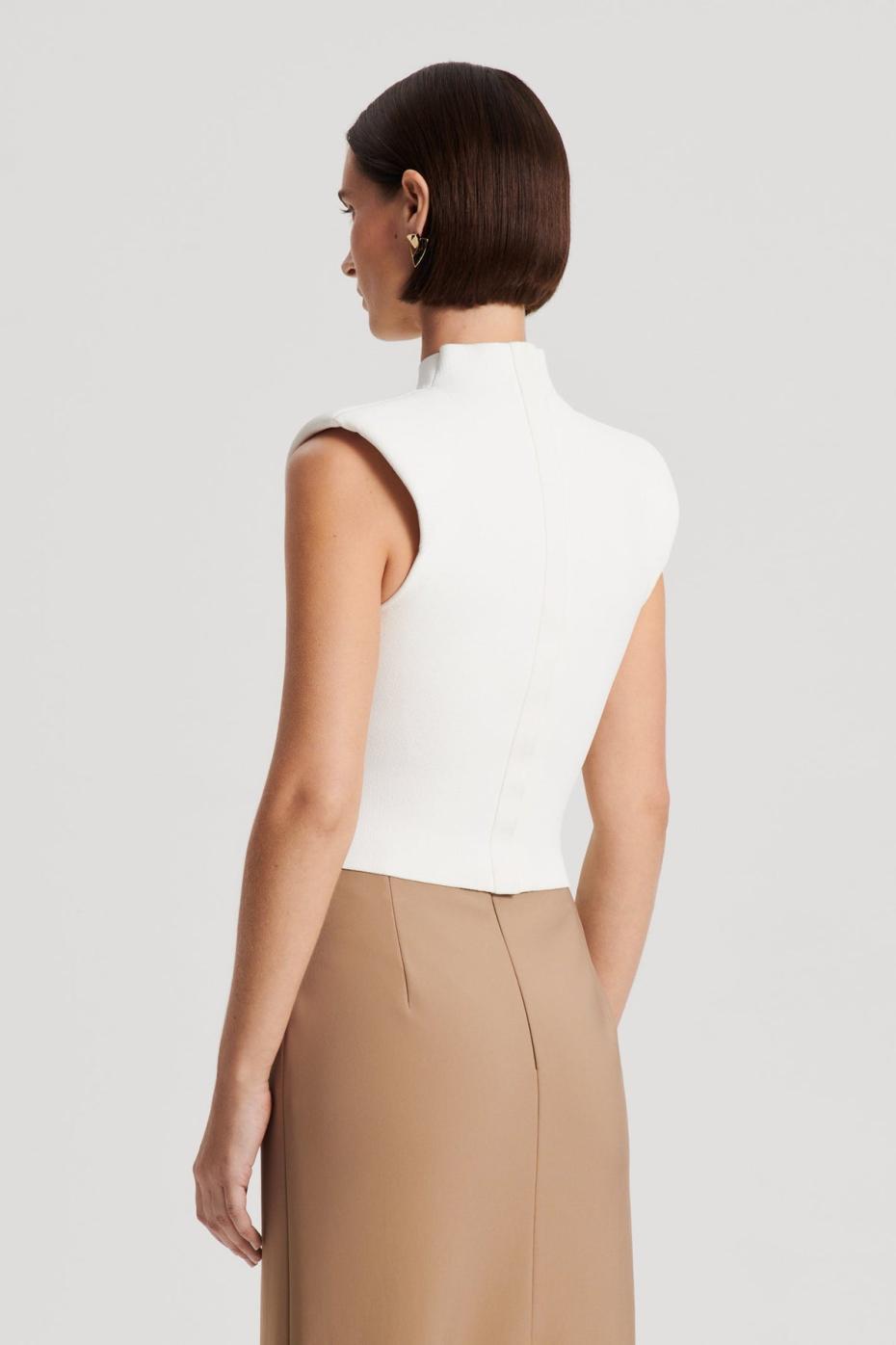 Tops | Women Scanlan Theodore CREPE KNIT MILANO SLVLSS TOP Cream