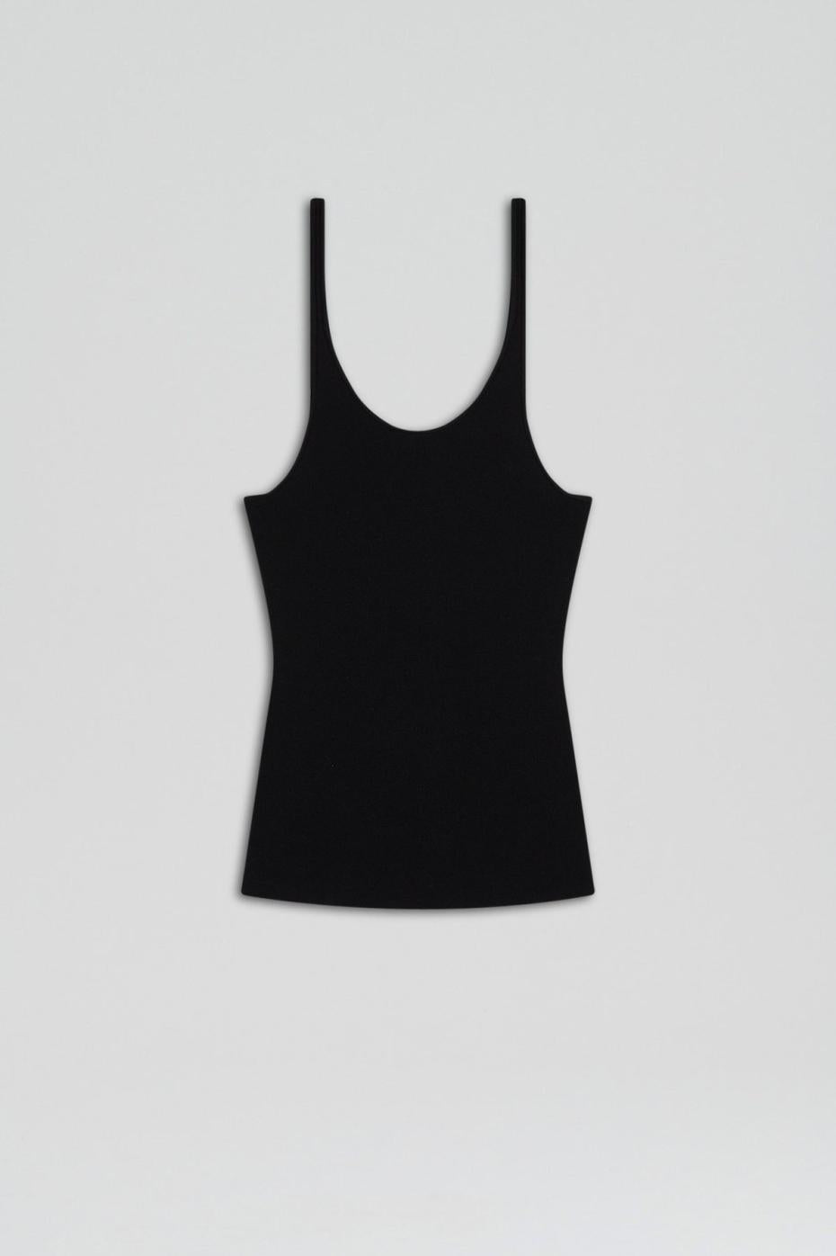 Tops | Women Scanlan Theodore CREPE KNIT RIB SINGLET Black