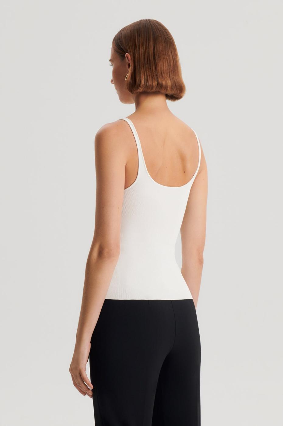 Tops | Women Scanlan Theodore CREPE KNIT RIB SINGLET Cream
