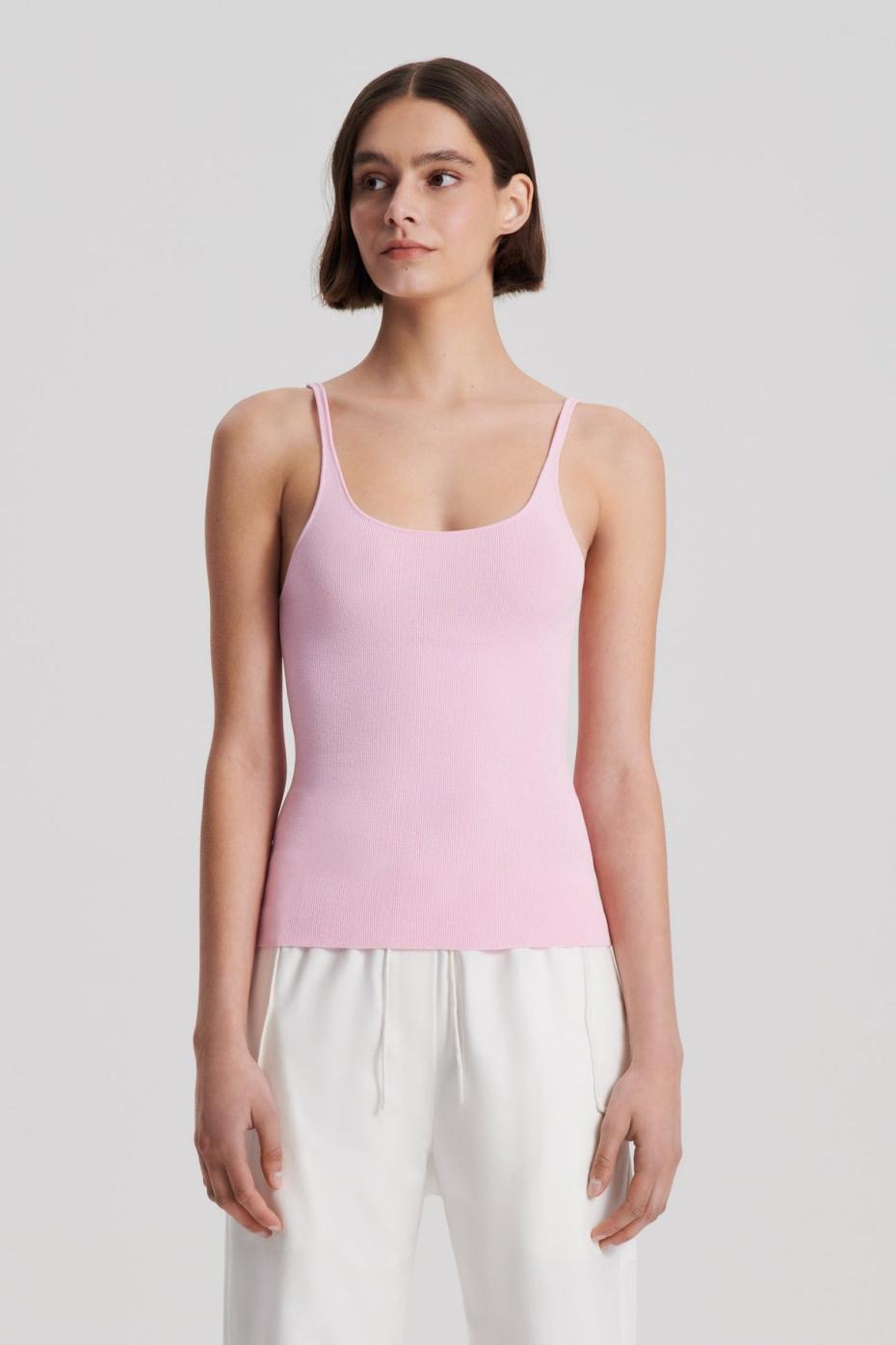 Tops | Women Scanlan Theodore CREPE KNIT RIB SINGLET Light.pink