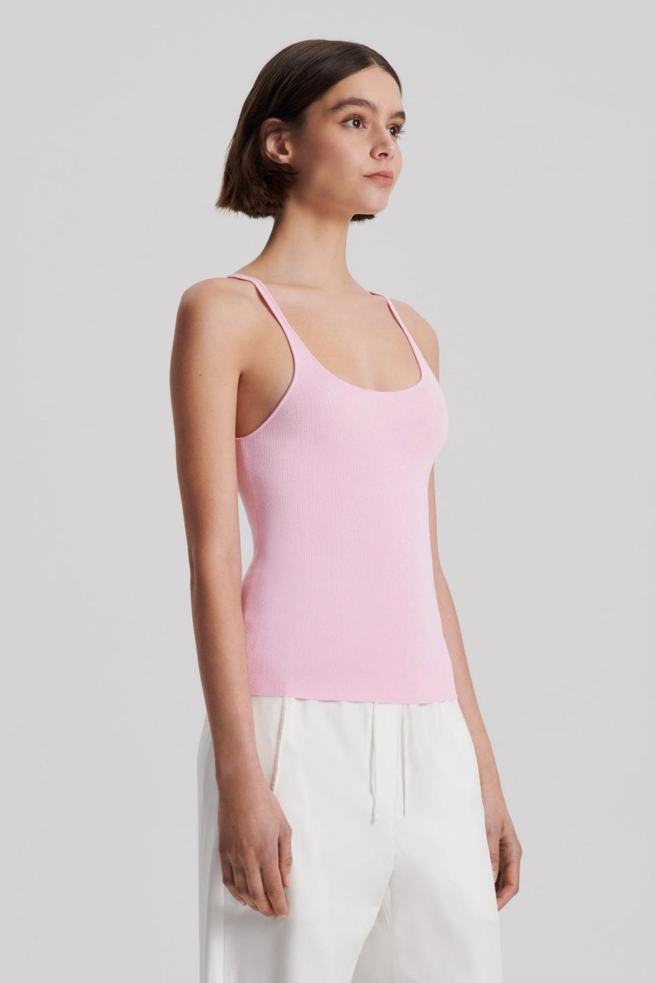 Tops | Women Scanlan Theodore CREPE KNIT RIB SINGLET Light.pink