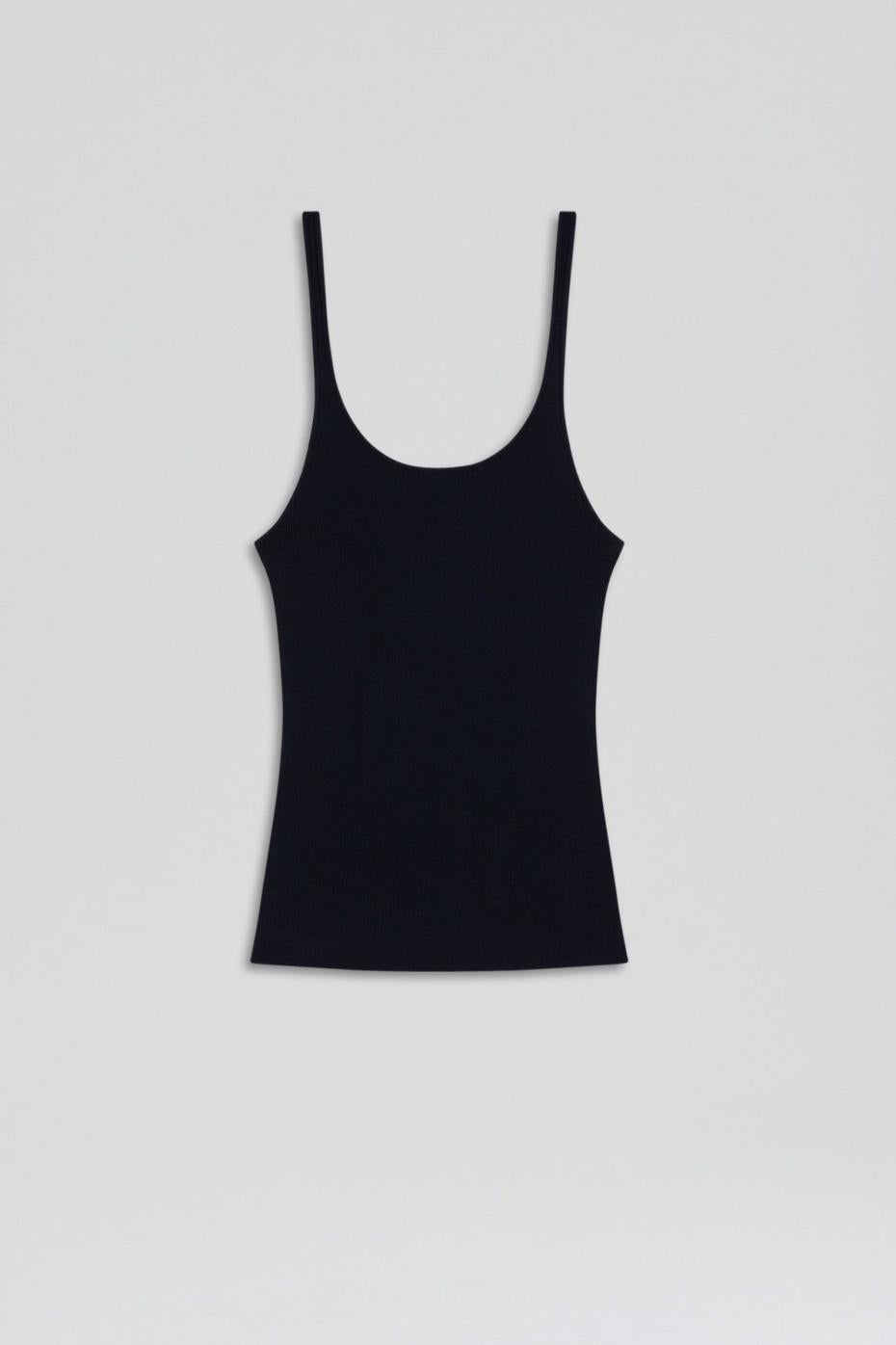 Tops | Women Scanlan Theodore CREPE KNIT RIB SINGLET Navy