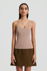 Tops | Women Scanlan Theodore CREPE KNIT RIB SINGLET Oat