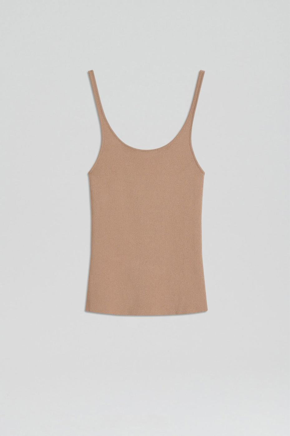 Tops | Women Scanlan Theodore CREPE KNIT RIB SINGLET Oat