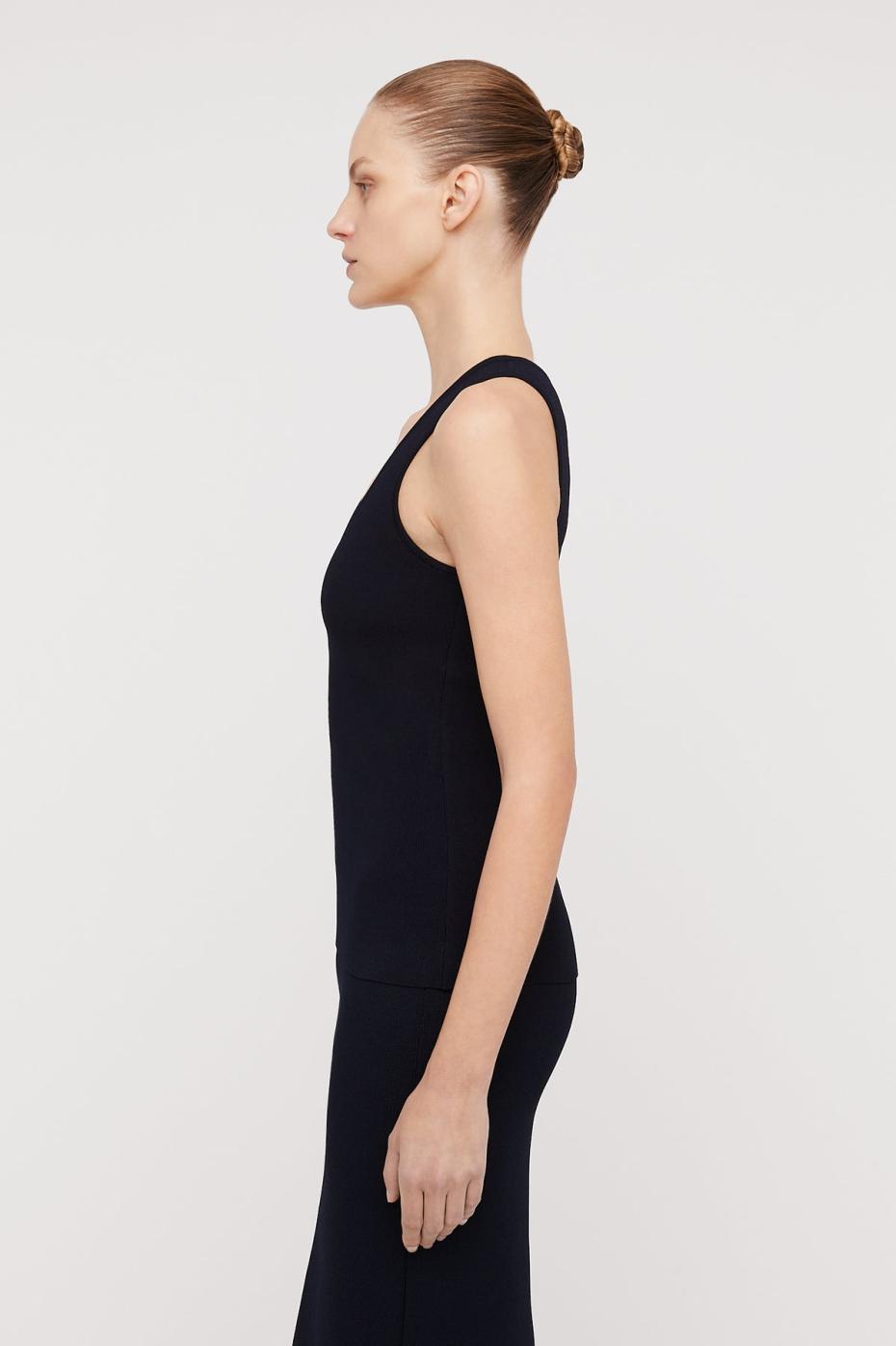 Tops | Women Scanlan Theodore CREPE KNIT SINGLET Navy