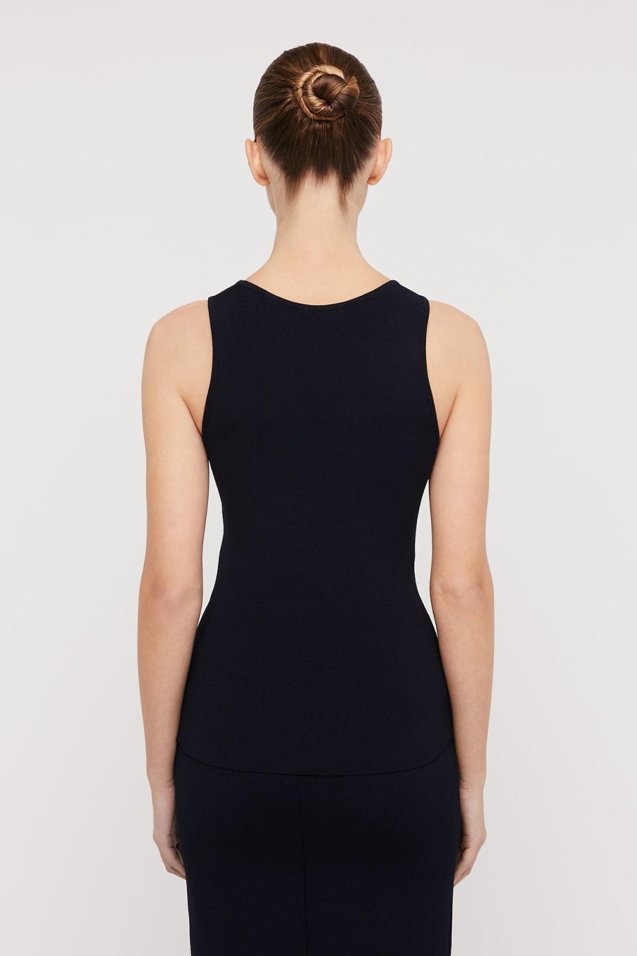 Tops | Women Scanlan Theodore CREPE KNIT SINGLET Navy