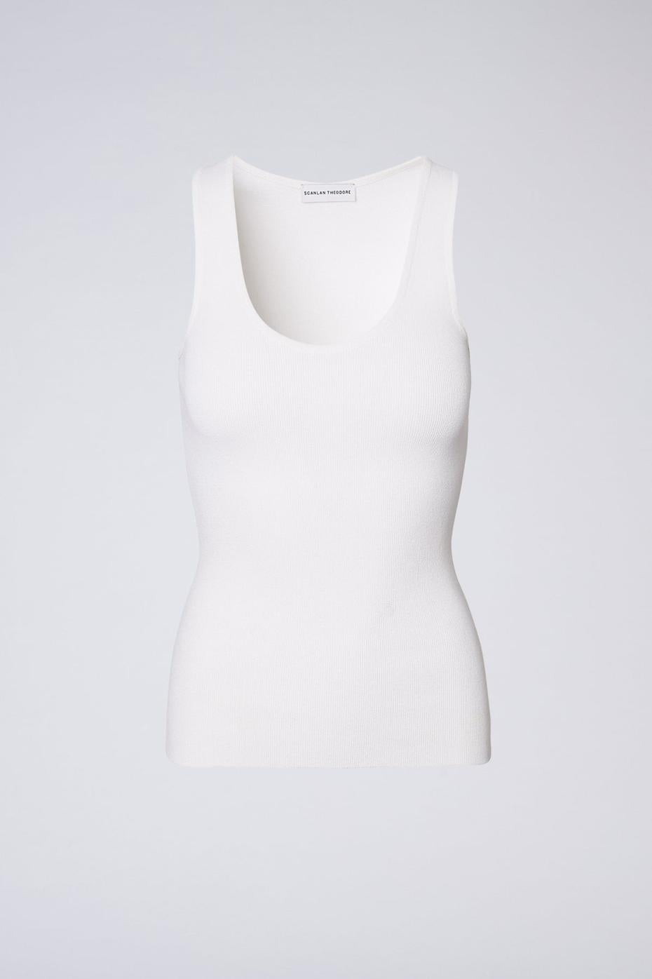 Tops | Women Scanlan Theodore CREPE KNIT SINGLET White