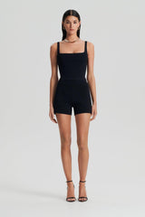 Tops | Women Scanlan Theodore CREPE KNIT SQUARE CAMISOLE Black