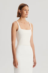 Tops | Women Scanlan Theodore CREPE KNIT SQUARE CAMISOLE Cream