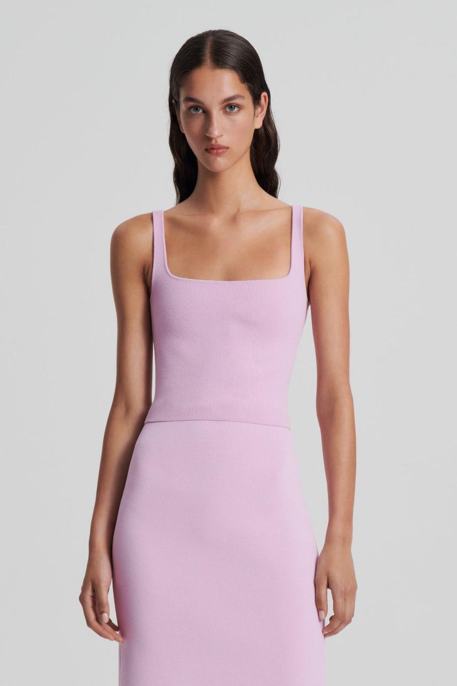 Tops | Women Scanlan Theodore CREPE KNIT SQUARE CAMISOLE Mauve