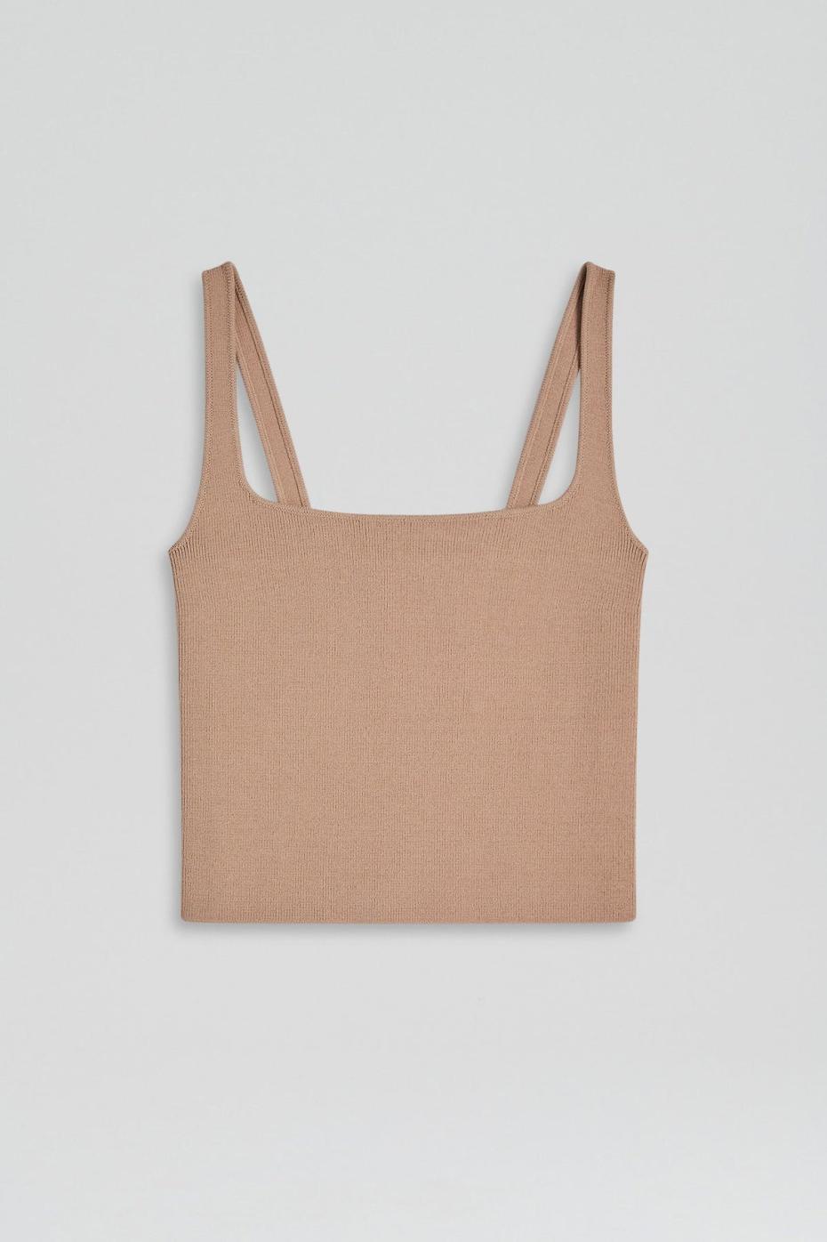 Tops | Women Scanlan Theodore CREPE KNIT SQUARE CAMISOLE Oat