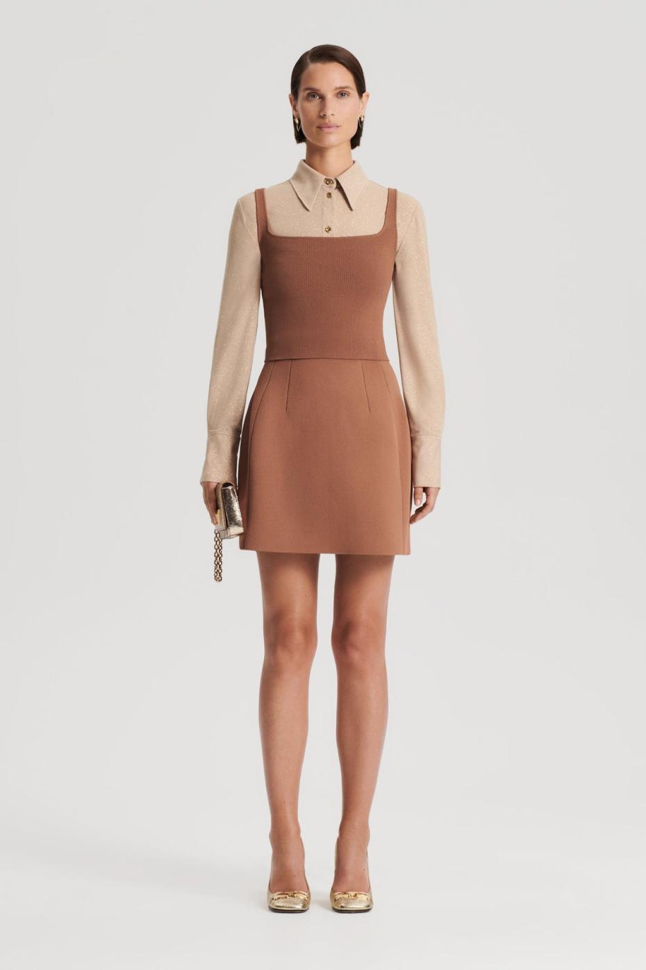 Tops | Women Scanlan Theodore CREPE KNIT SQUARE CAMISOLE Spice