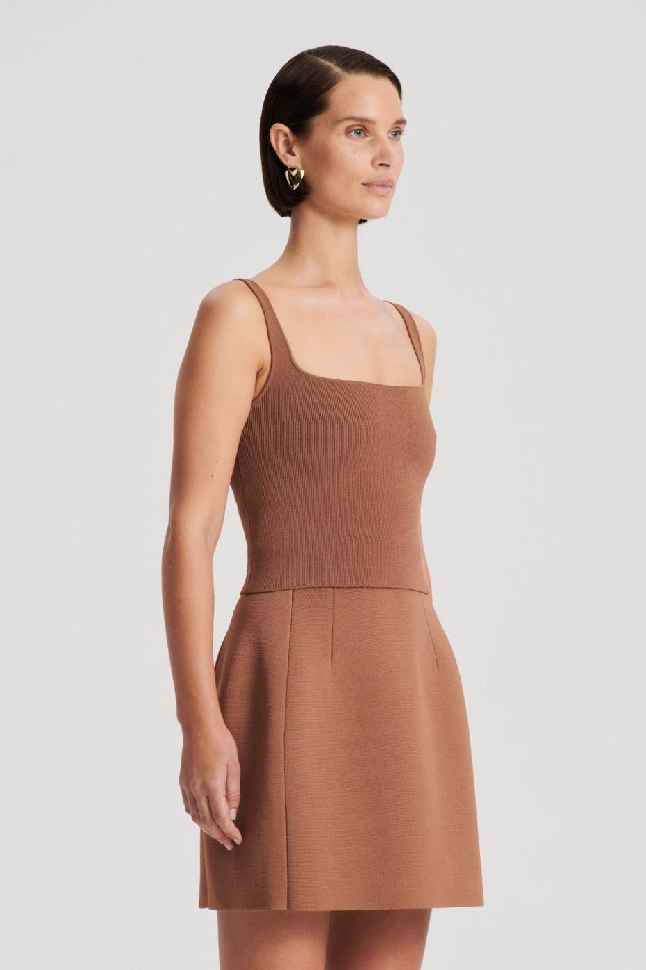 Tops | Women Scanlan Theodore CREPE KNIT SQUARE CAMISOLE Spice