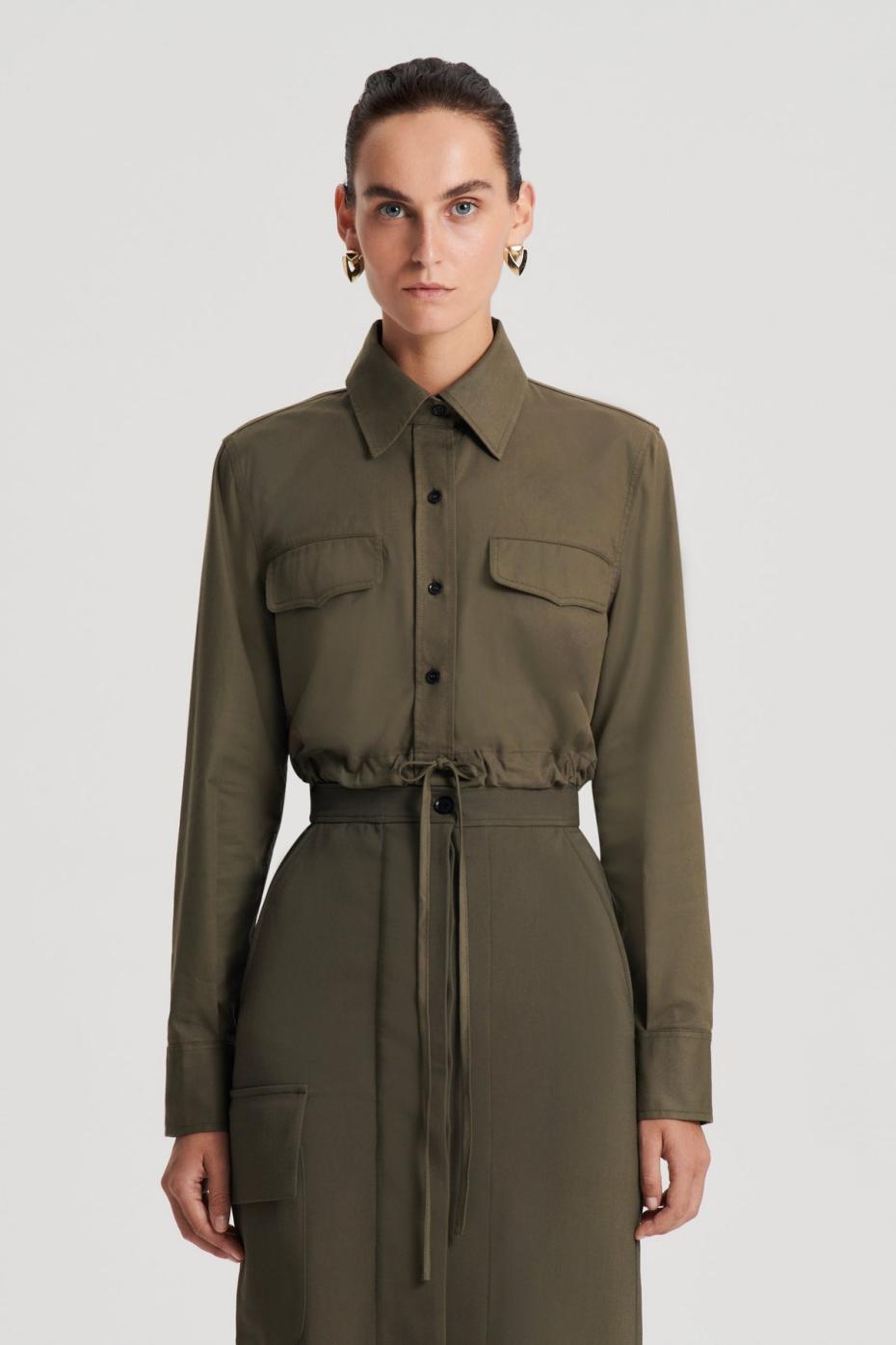 Tops | Women Scanlan Theodore CROP CARGO SHIRT Jungle