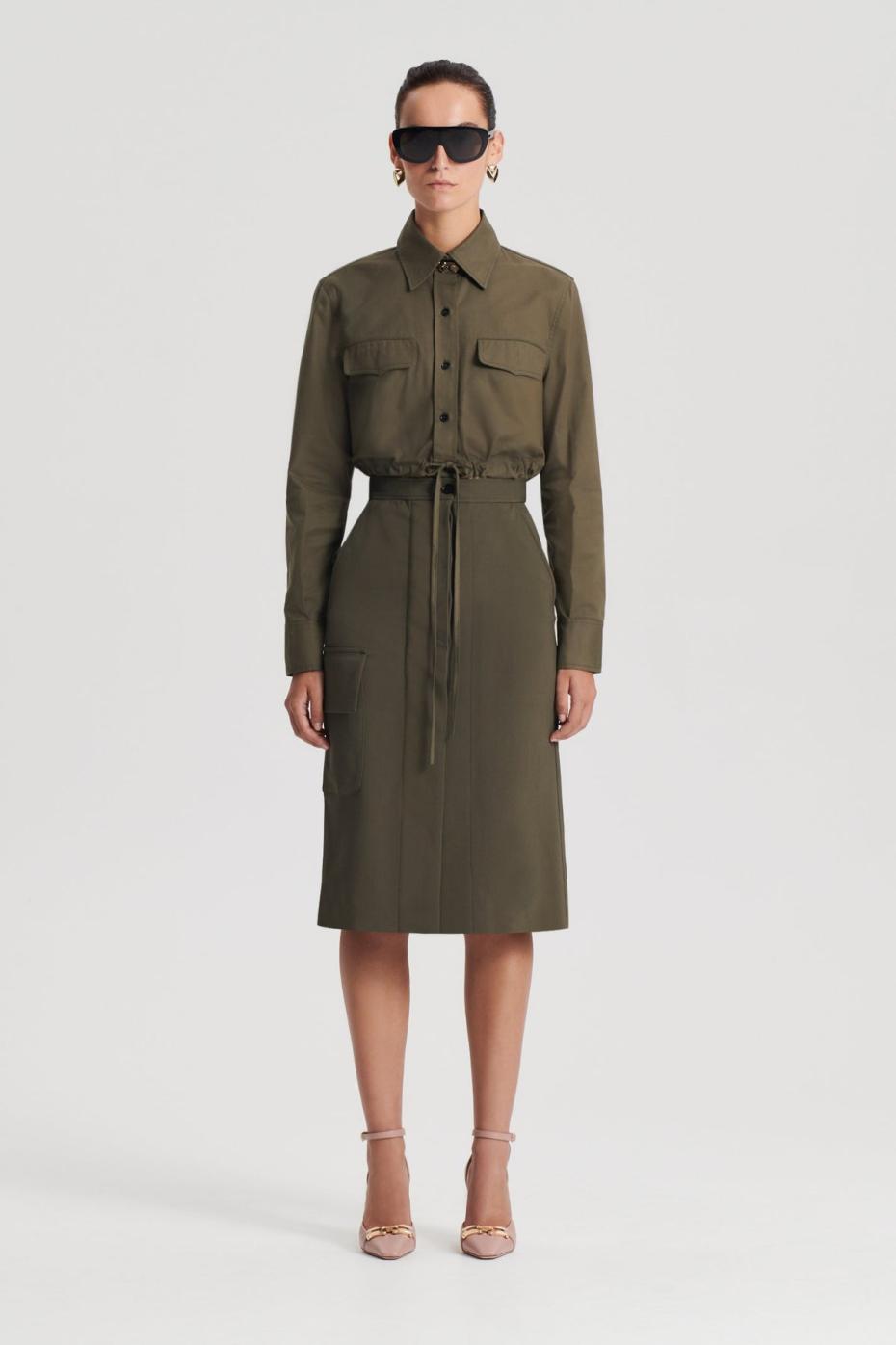 Tops | Women Scanlan Theodore CROP CARGO SHIRT Jungle