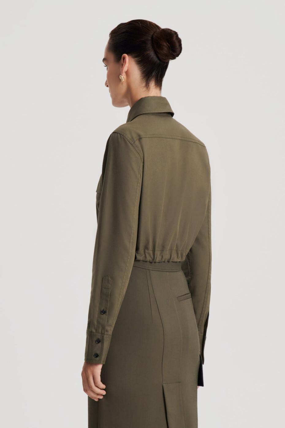 Tops | Women Scanlan Theodore CROP CARGO SHIRT Jungle