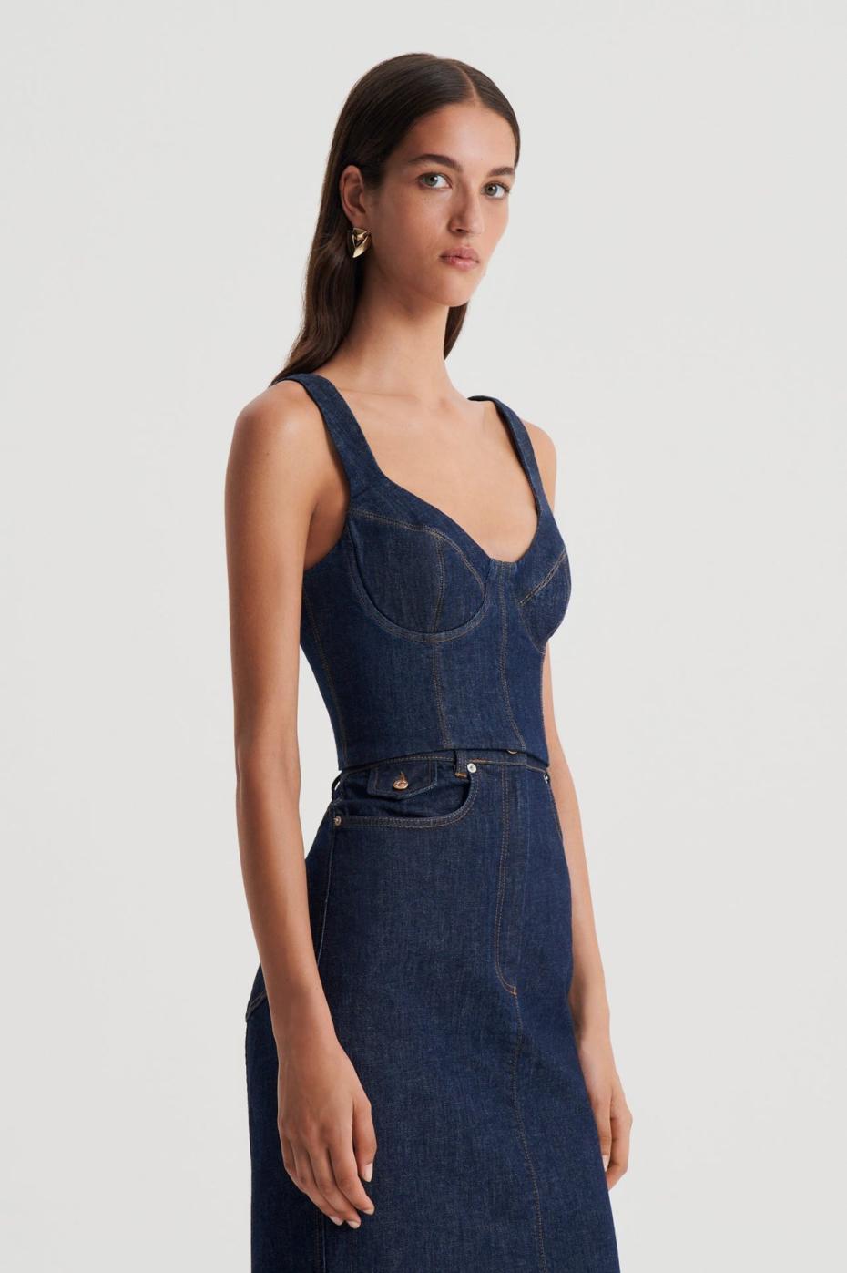 Tops | Women Scanlan Theodore DENIM BRALETTE Indigo.b