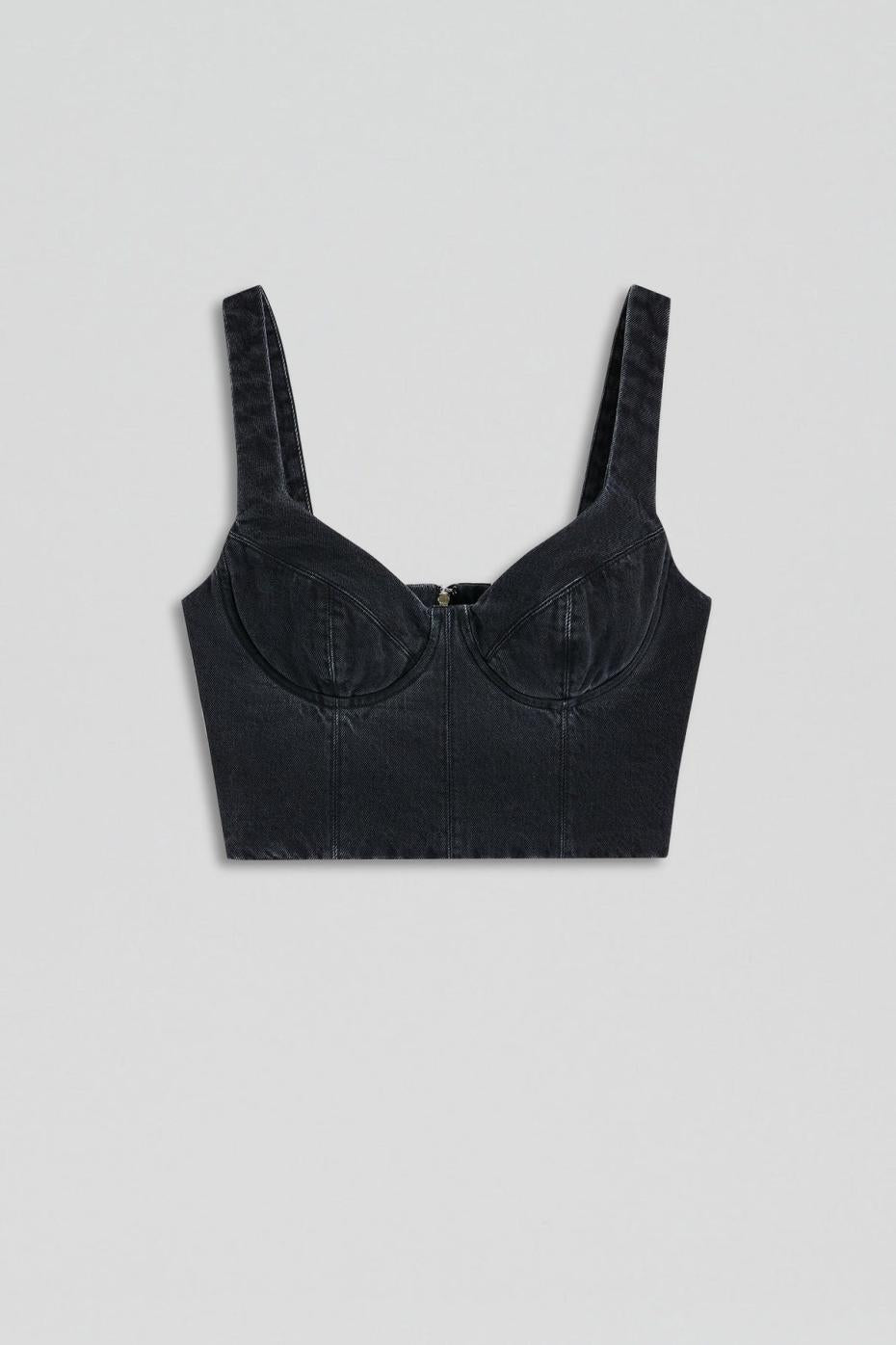 Tops | Women Scanlan Theodore DENIM BRALETTE Washed.black.g