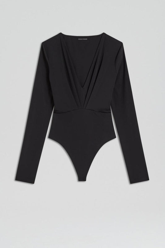 Tops | Women Scanlan Theodore DRAPE V/NECK BODYSUIT Black